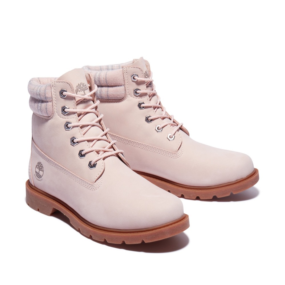 NWT Timberland Linden Woods 6in Waterproof Nubuck Lace-up Boot | Light Pink 9.5